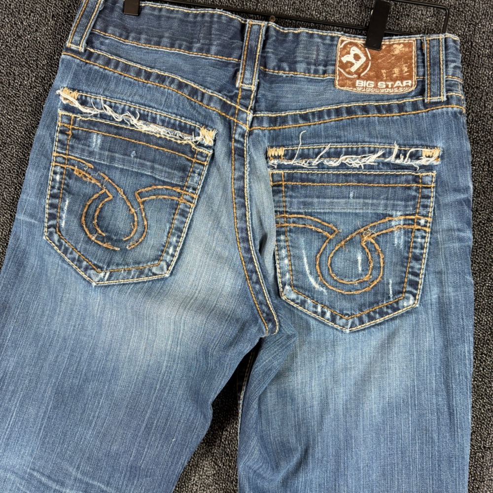 Big Star Pioneer Jeans Men's 34R Blue Bootcut Limited Vintage Thick Stitch